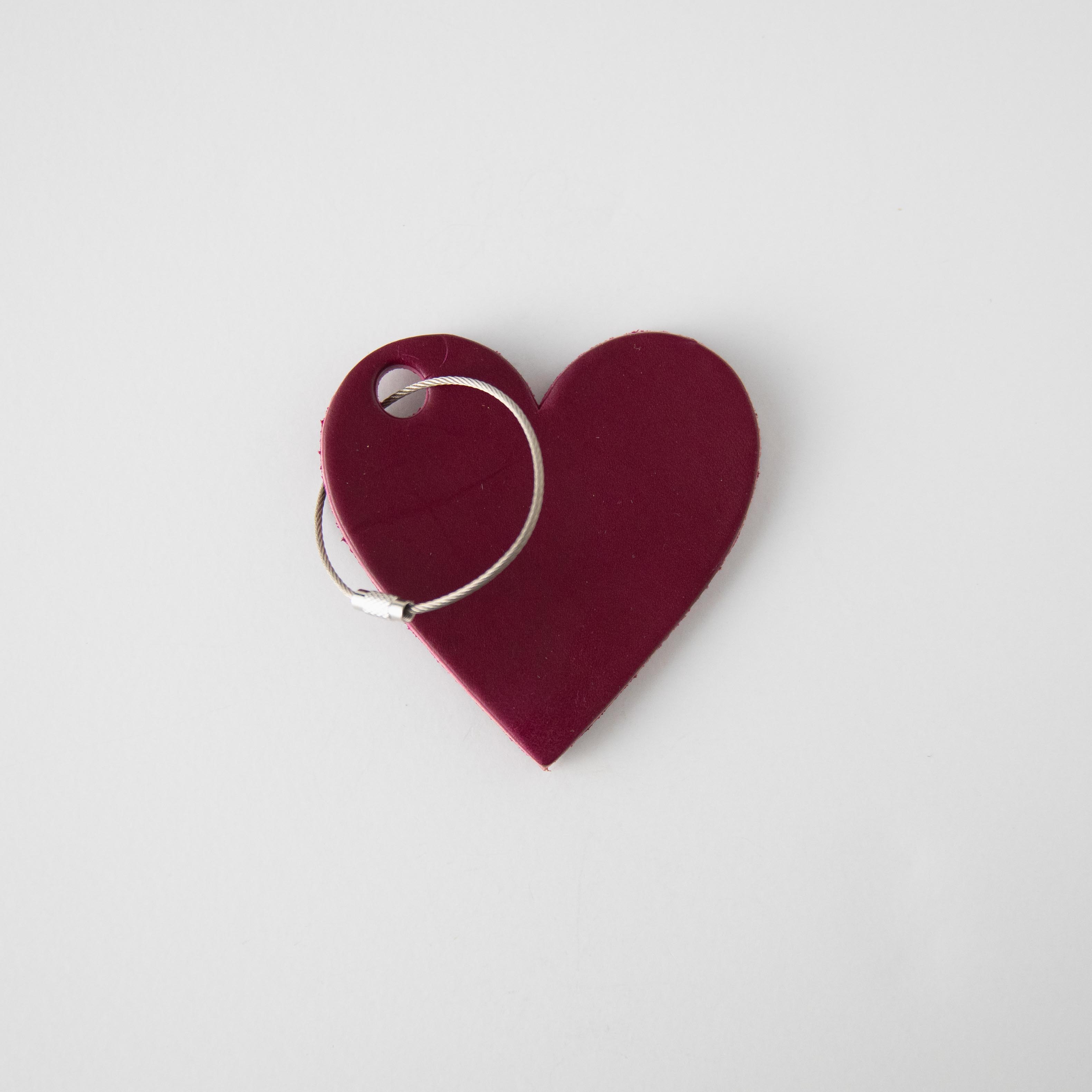 Purple Leather Heart Tag- personalized luggage tags - custom luggage tags - KMM &amp; Co.