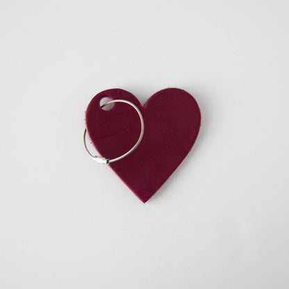 Purple Leather Heart Tag- personalized luggage tags - custom luggage tags - KMM &amp; Co.