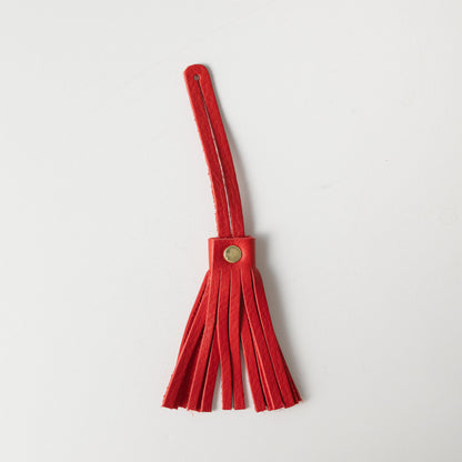 Red Cypress Leather Tassel- leather tassel keychain - KMM &amp; Co.