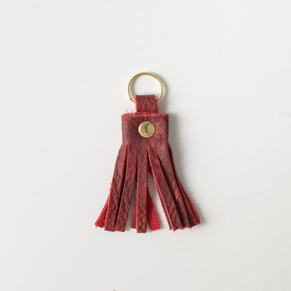 Red Kodiak Tassel Keychain- leather tassel keychain - KMM &amp; Co.