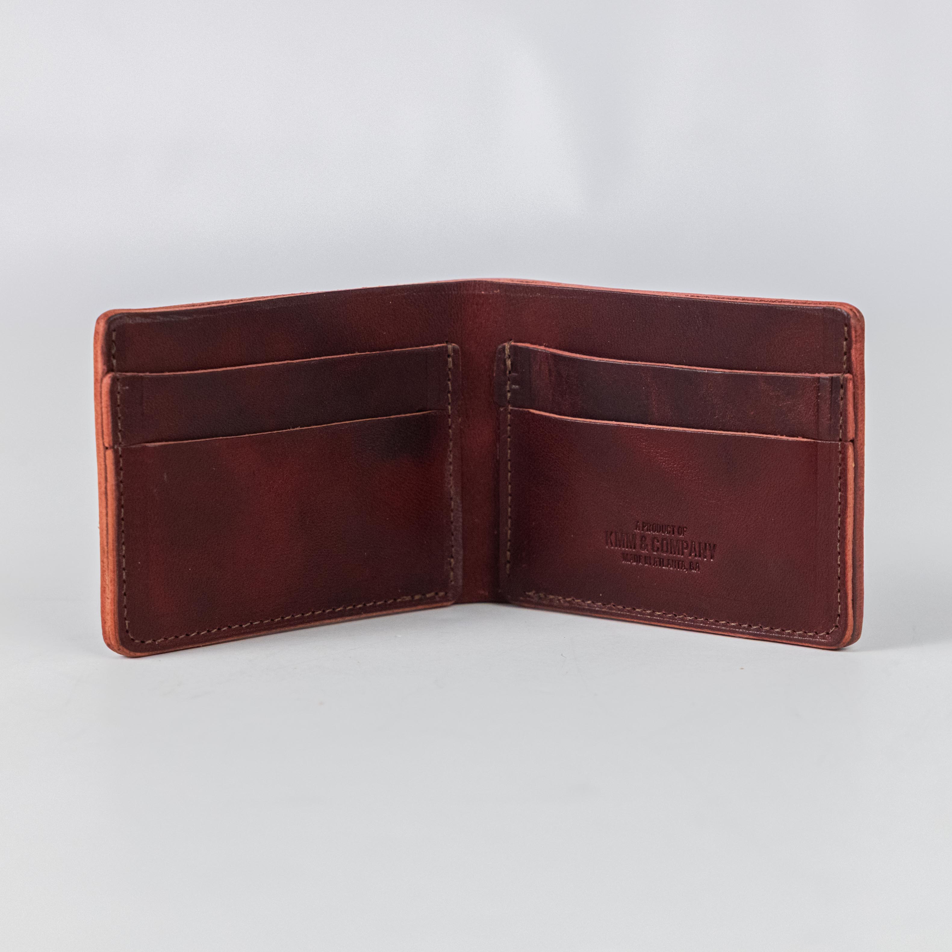 Russet Brown Dublin Billfold- leather billfold wallet - mens leather bifold wallet - KMM &amp; Co.