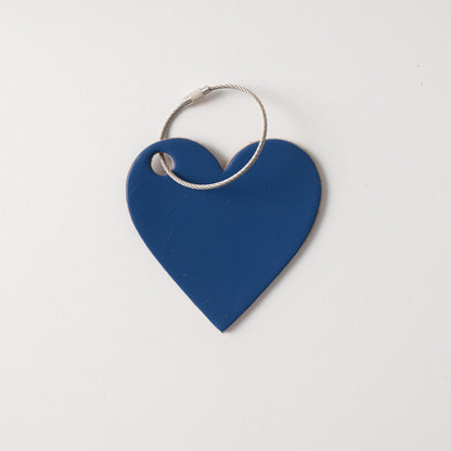 Sapphire Leather Heart Tag- personalized luggage tags - custom luggage tags - KMM &amp; Co.