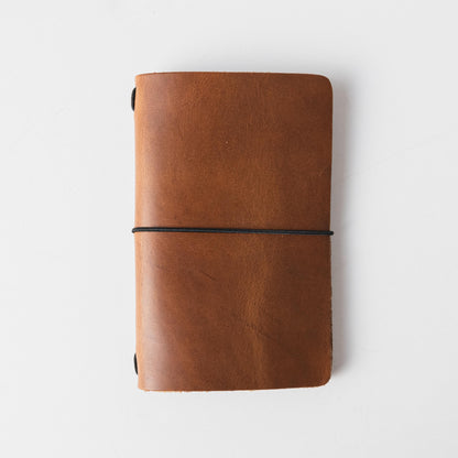 Sesame Double Shot Travel Notebook- leather journal - leather notebook - KMM &amp; Co.