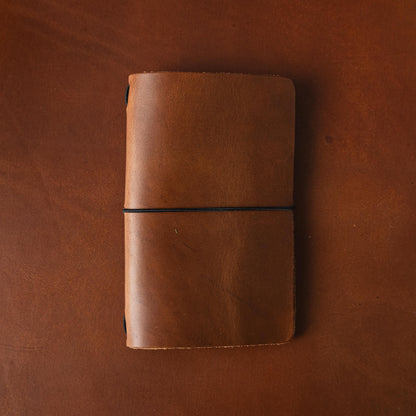 Sesame Double Shot Travel Notebook- leather journal - leather notebook - KMM &amp; Co.