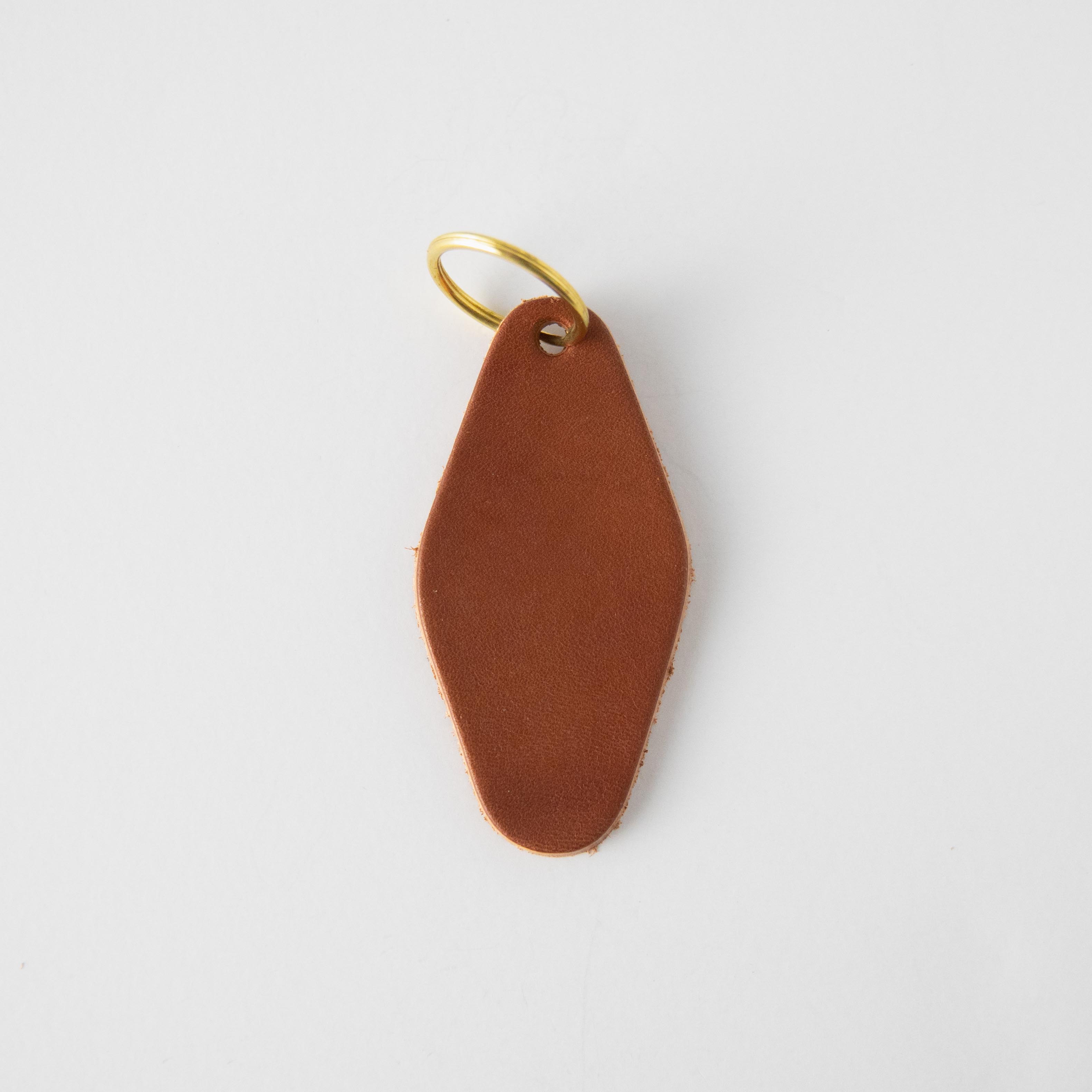 Tan Hotel Key Fob- leather keychain - leather key holder - leather key fob - KMM &amp; Co.