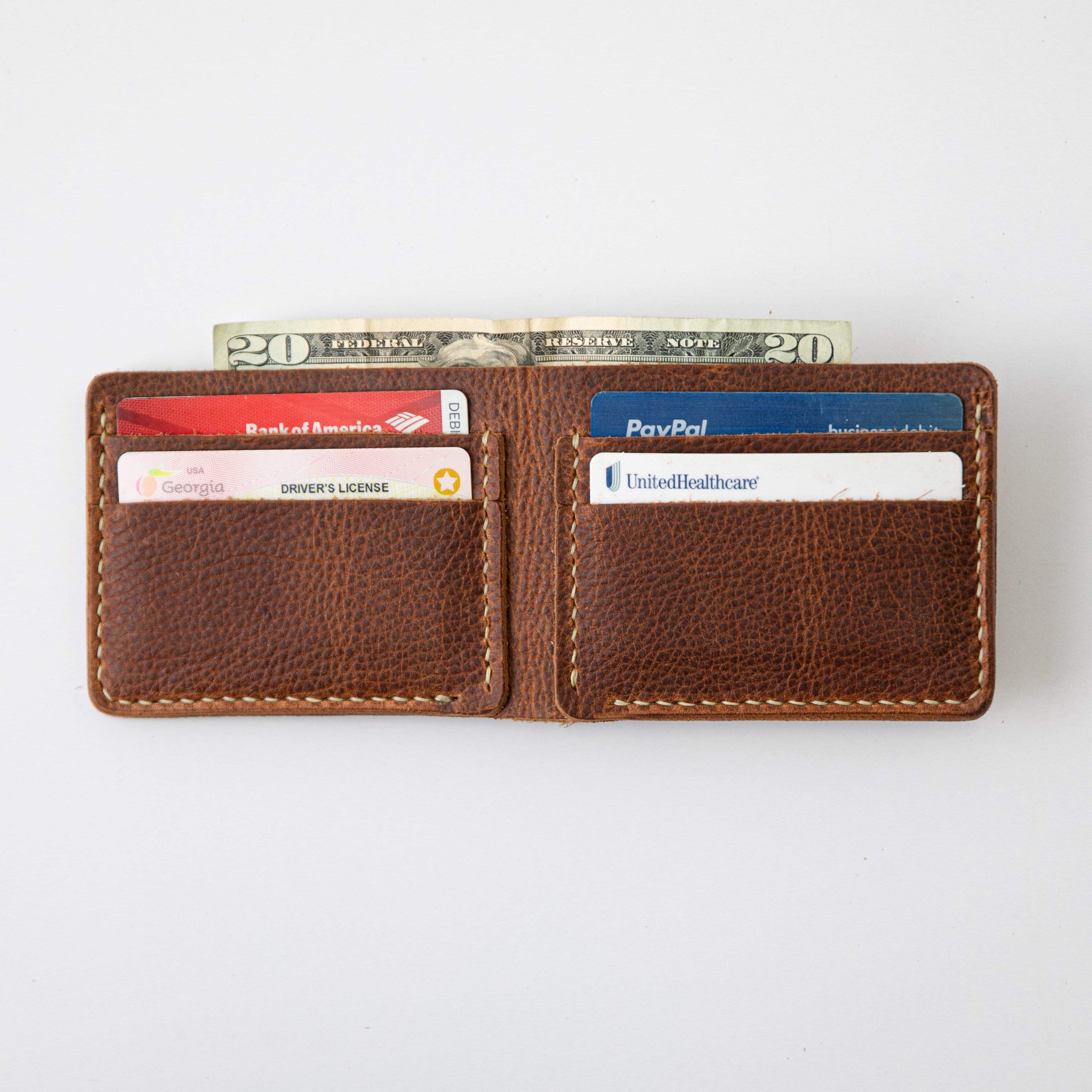 Tan Kodiak Billfold- leather billfold wallet - mens leather bifold wallet - KMM &amp; Co.