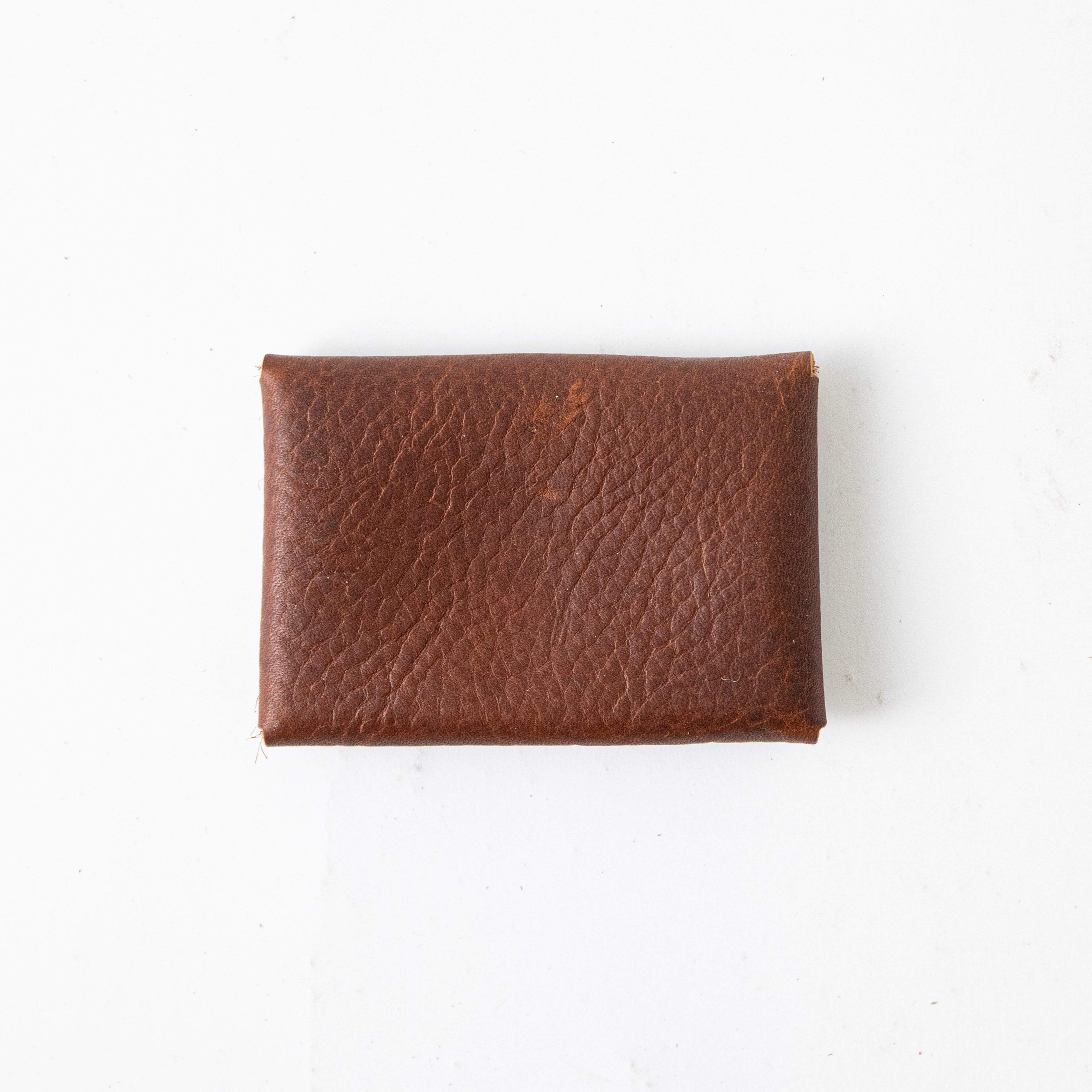 Tan Kodiak Card Envelope- card holder wallet - leather wallet made in America at KMM &amp; Co.
