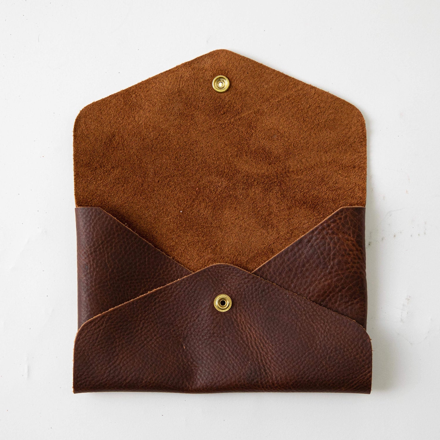 Tan Kodiak Envelope Clutch- leather clutch bag - handmade leather bags - KMM &amp; Co.