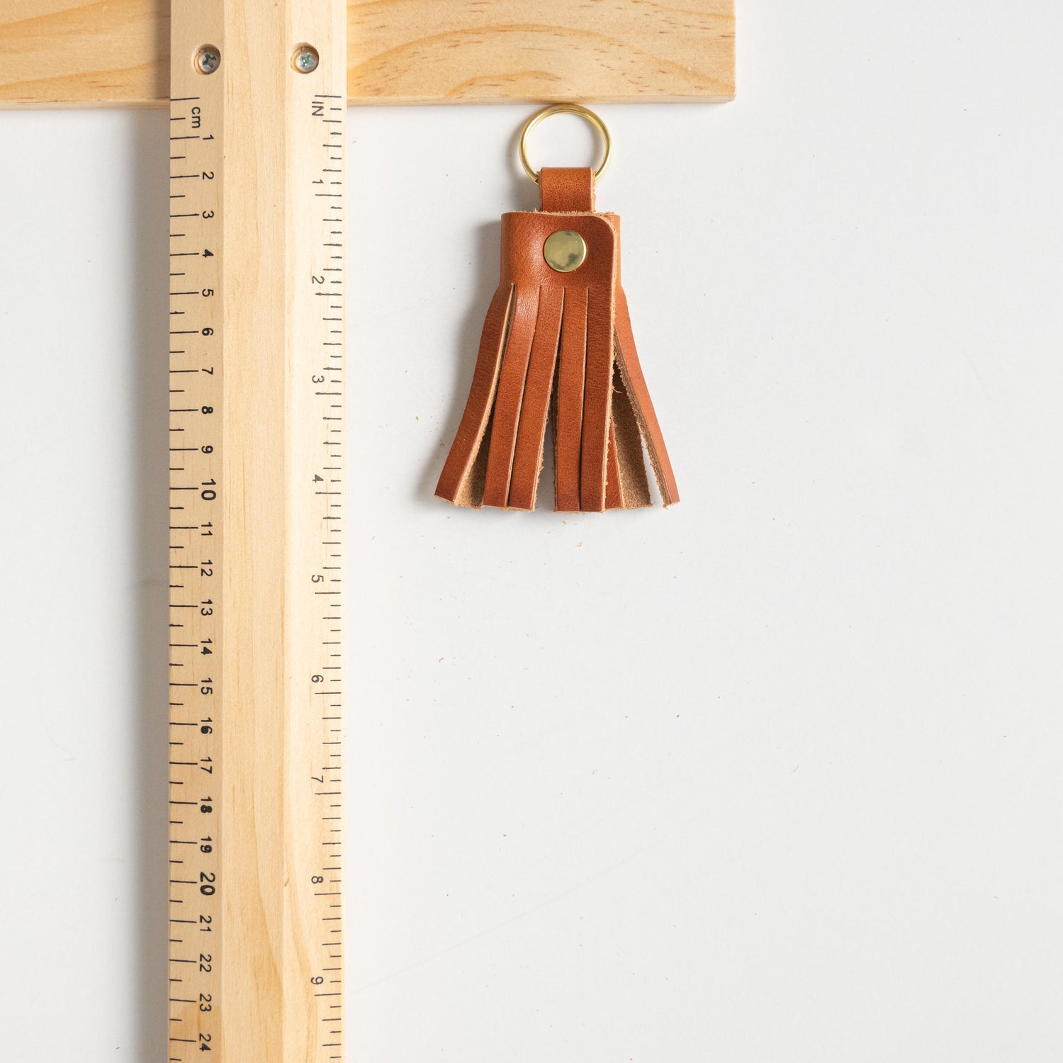 Tan Kodiak Tassel Keychain- leather tassel keychain - KMM &amp; Co.