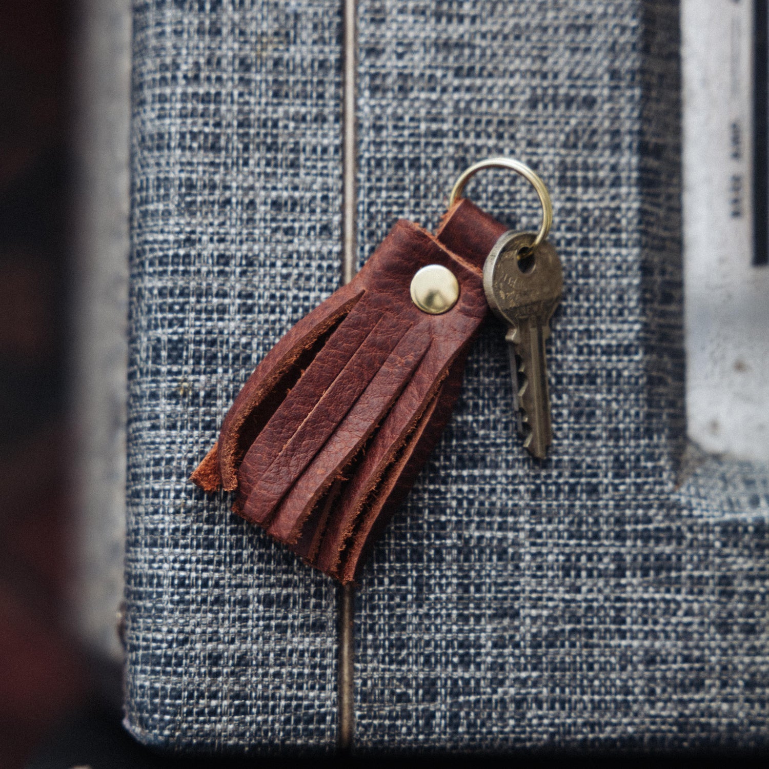 Tan Kodiak Tassel Keychain- leather tassel keychain - KMM &amp; Co.