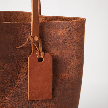 Tan Kodiak Tote- tan leather bag handmade in America