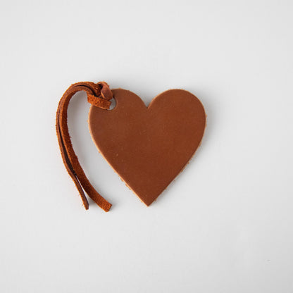 Tan Leather Heart Tag- personalized luggage tags - custom luggage tags - KMM &amp; Co.