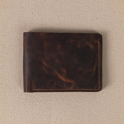 Tortoiseshell Billfold- leather billfold wallet - mens leather bifold wallet - KMM &amp; Co.