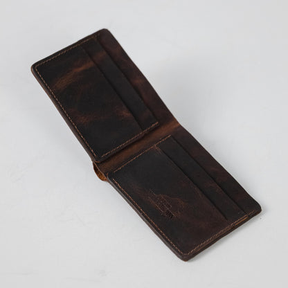 Tortoiseshell Billfold- leather billfold wallet - mens leather bifold wallet - KMM &amp; Co.