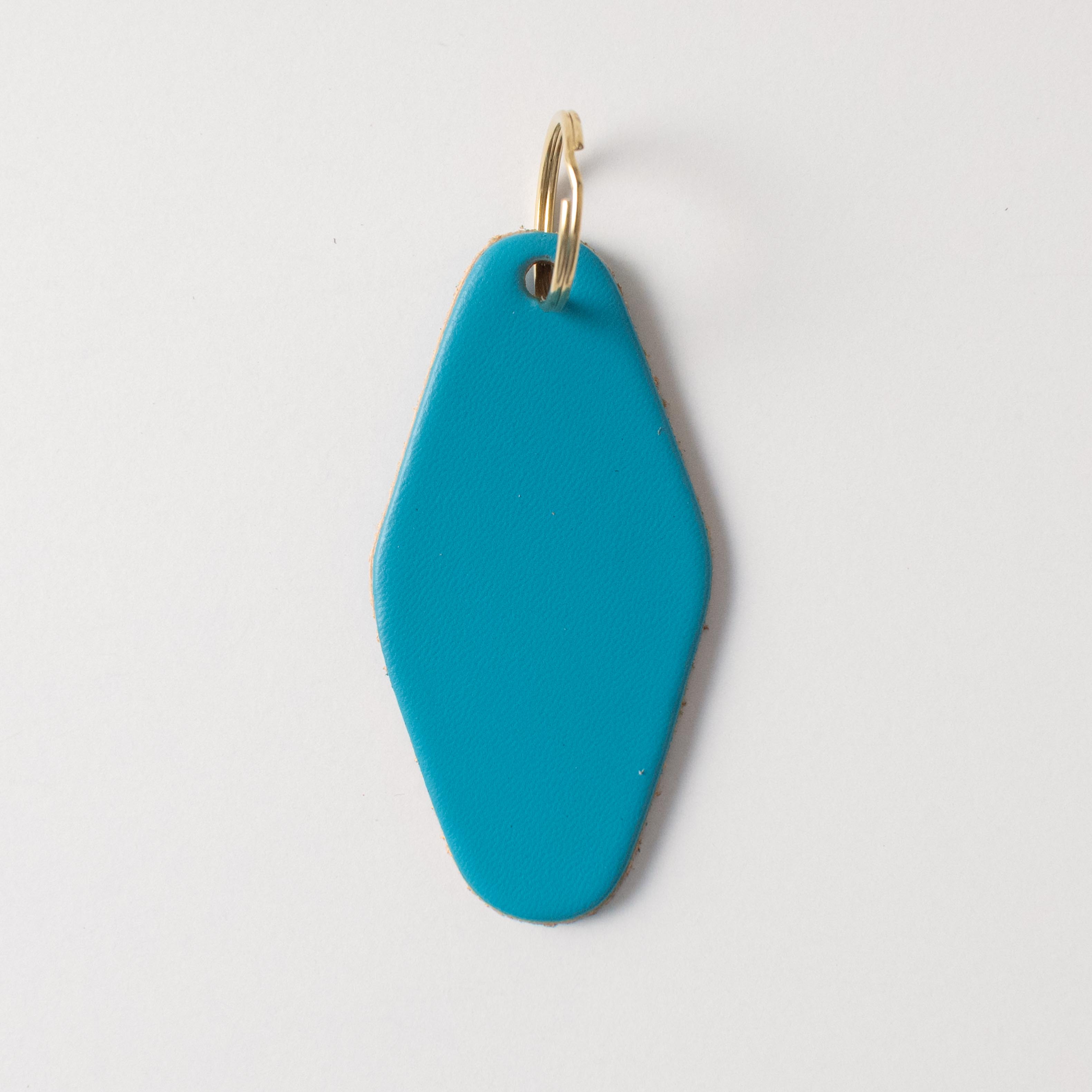 Turquoise Hotel Key Fob- leather keychain - leather key holder - leather key fob - KMM &amp; Co.