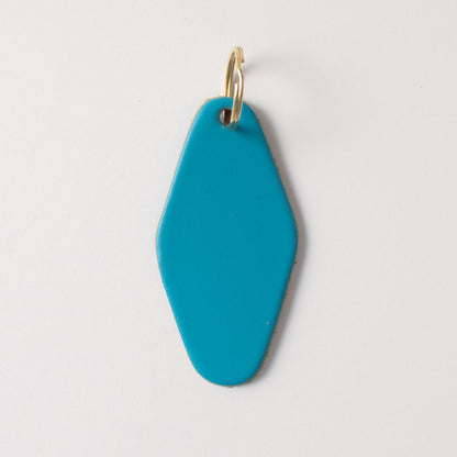 Turquoise Hotel Key Fob- leather keychain - leather key holder - leather key fob - KMM &amp; Co.