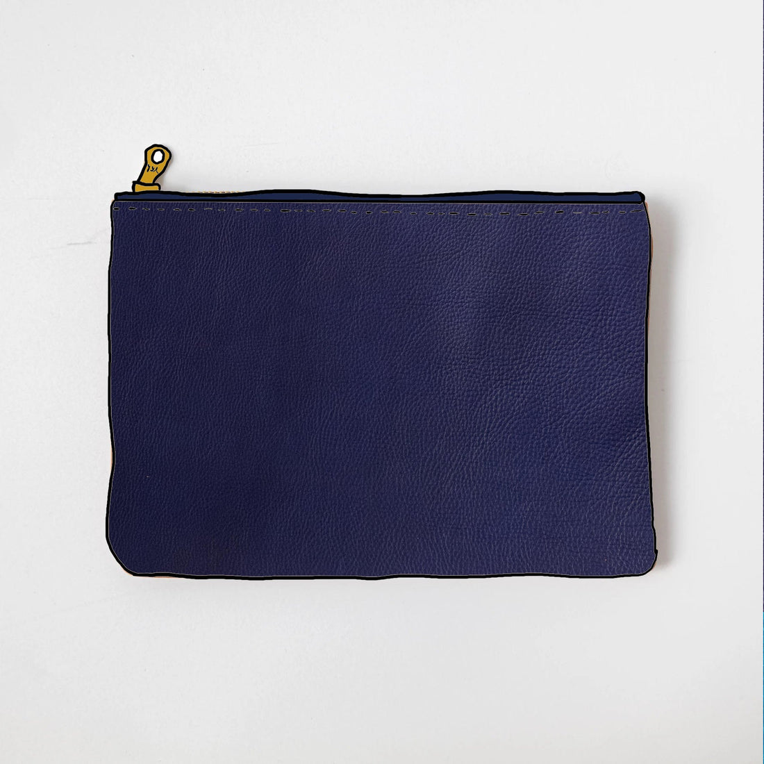 Violet Cypress Medium Zip Pouch- leather zipper pouch - KMM &amp; Co.