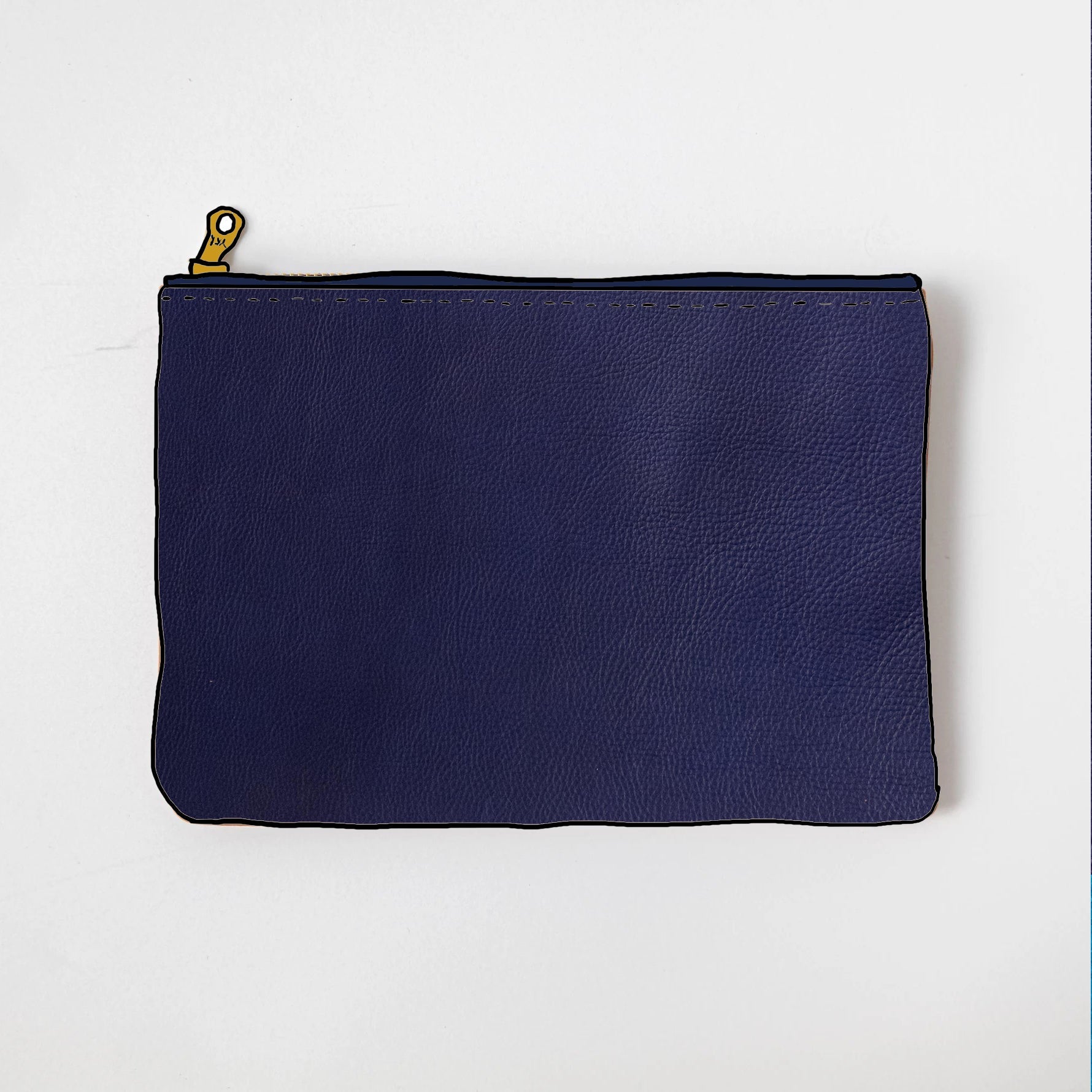 Violet Cypress Medium Zip Pouch- leather zipper pouch - KMM &amp; Co.