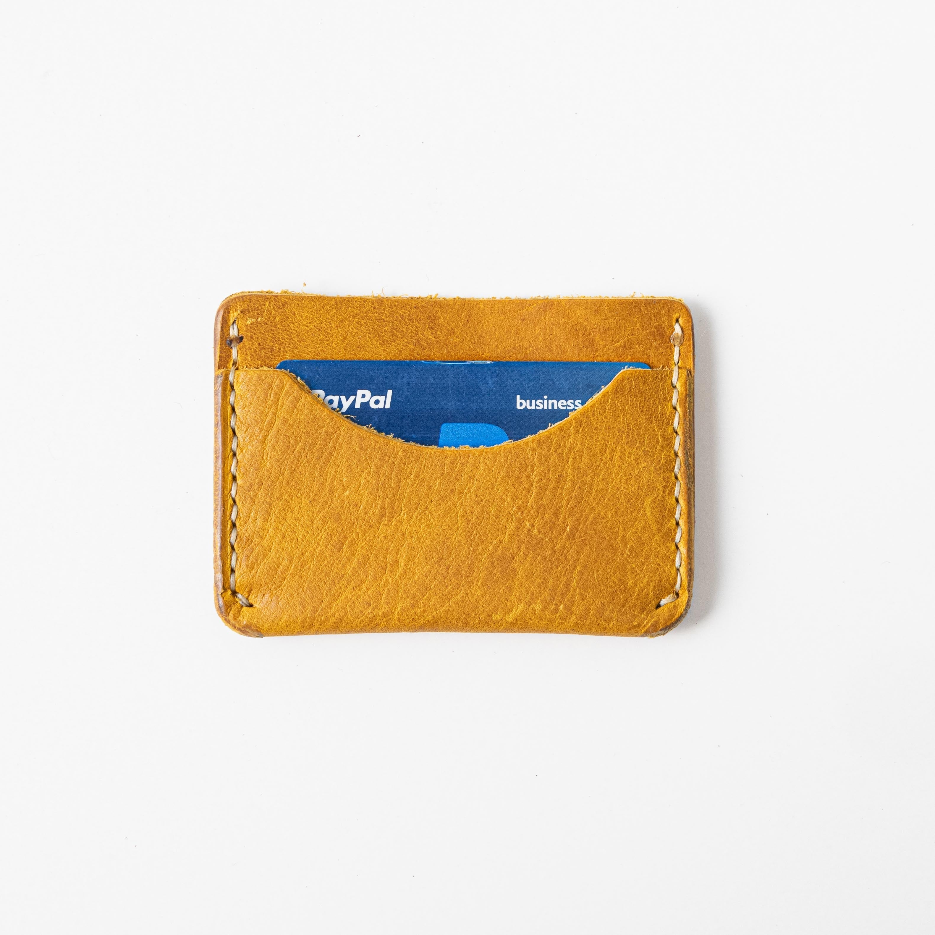 Yellow Bison Card Case- mens leather wallet - leather wallets for women - KMM &amp; Co.