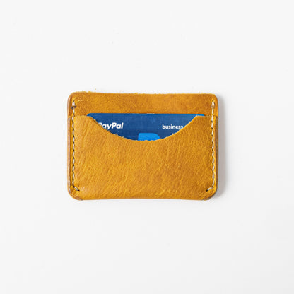 Yellow Bison Card Case- mens leather wallet - leather wallets for women - KMM &amp; Co.