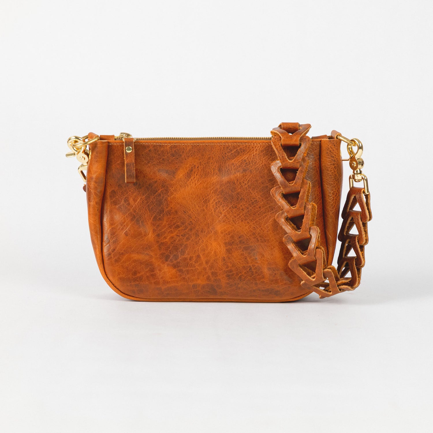 Scratch-and-Dent Honey Navajo Bison Medium Crossbody Bag