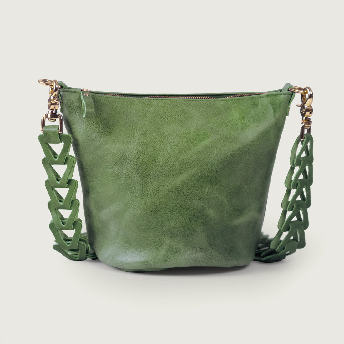 Matcha Bulldog Zip-Top Bucket Bag