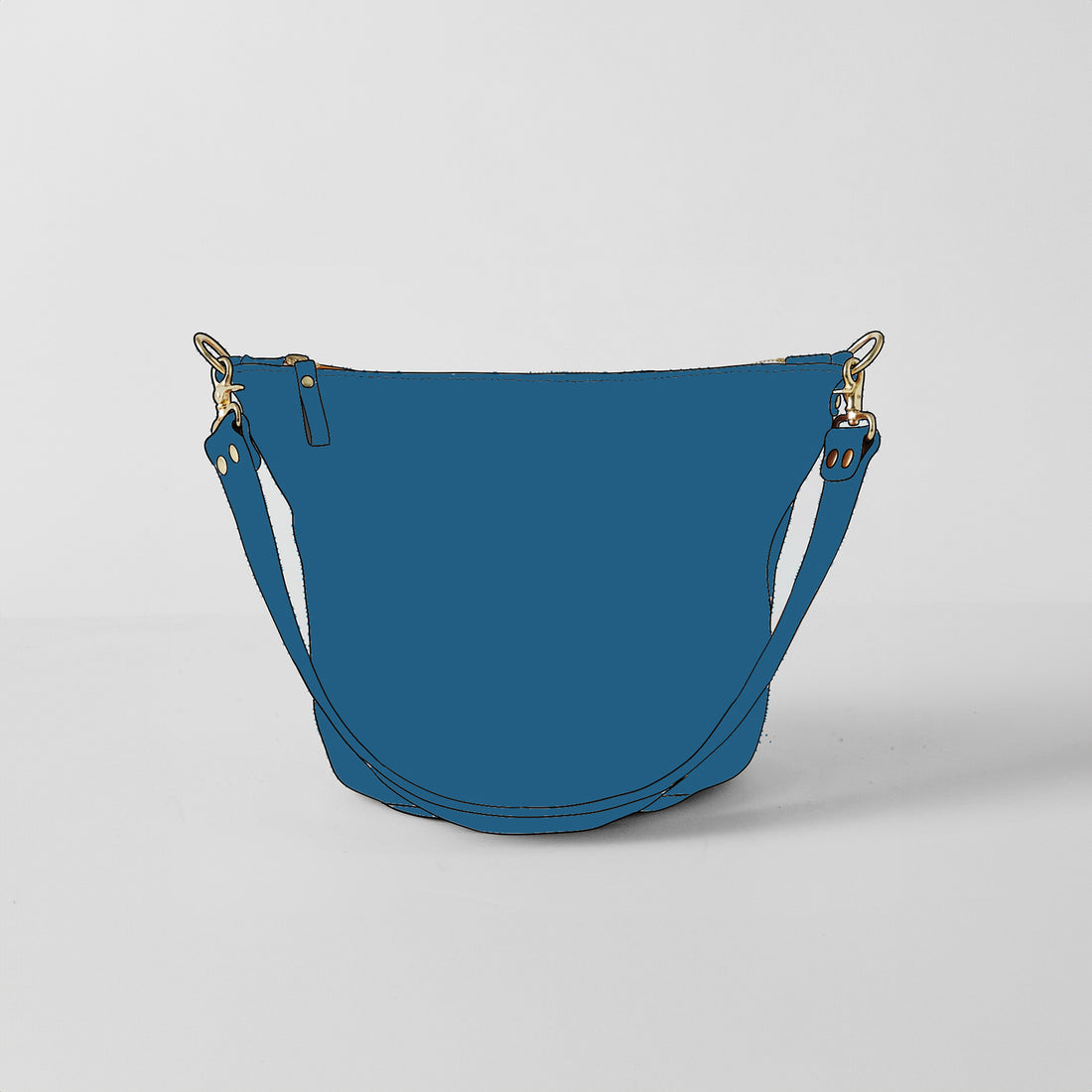 Leather Roulette Mini Zip-Top Bucket Bag