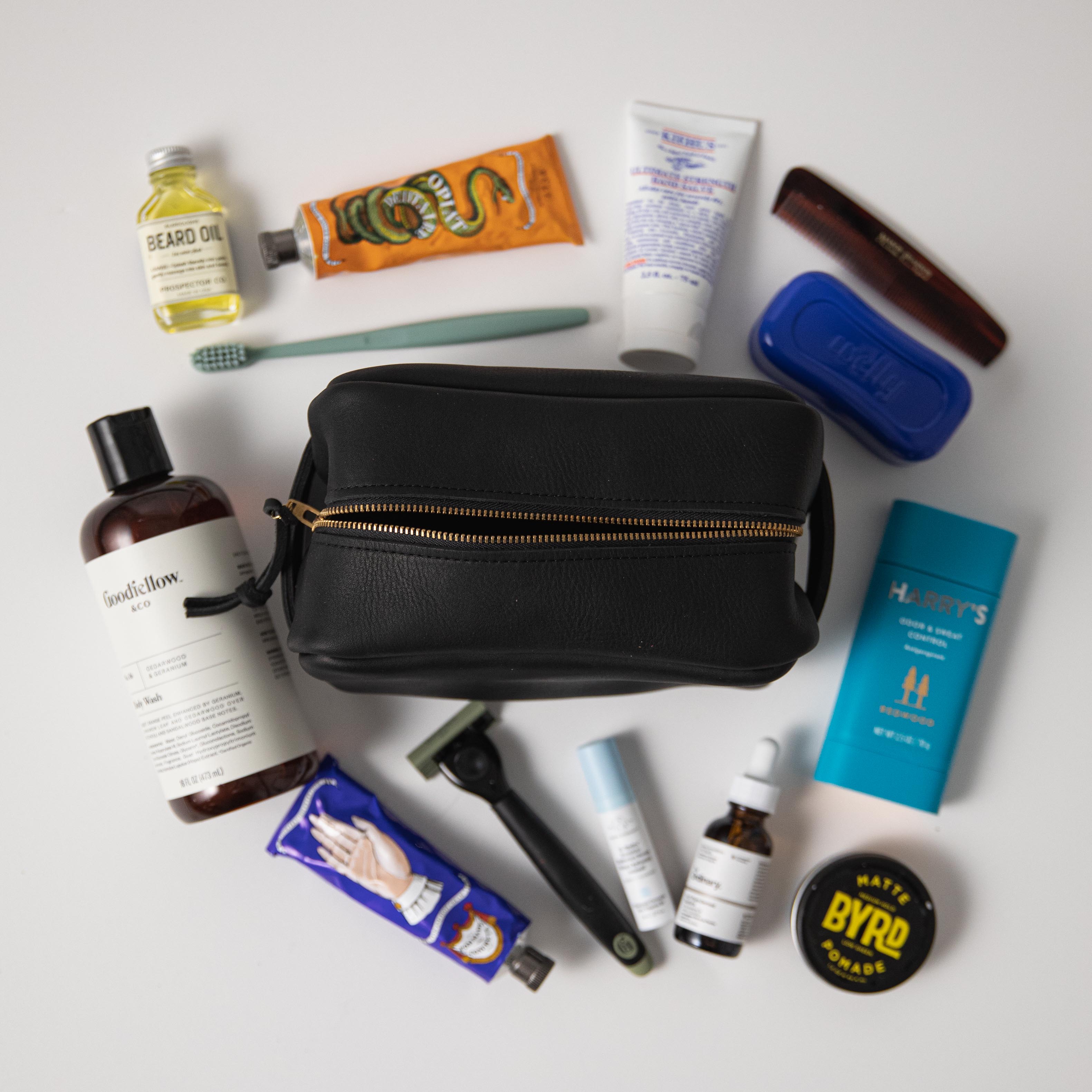 Dark Brown Bulldog Travel Kit