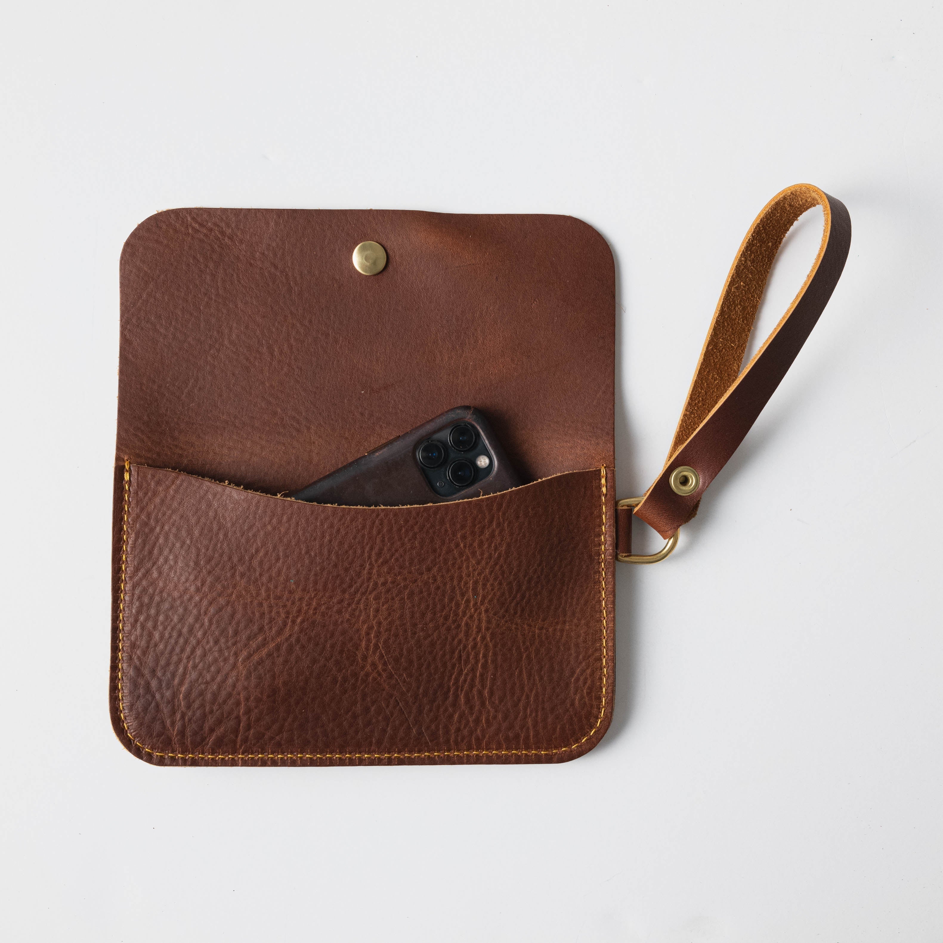 Tan Kodiak Wristlet Clutch