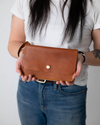 Tan Kodiak Wristlet Clutch