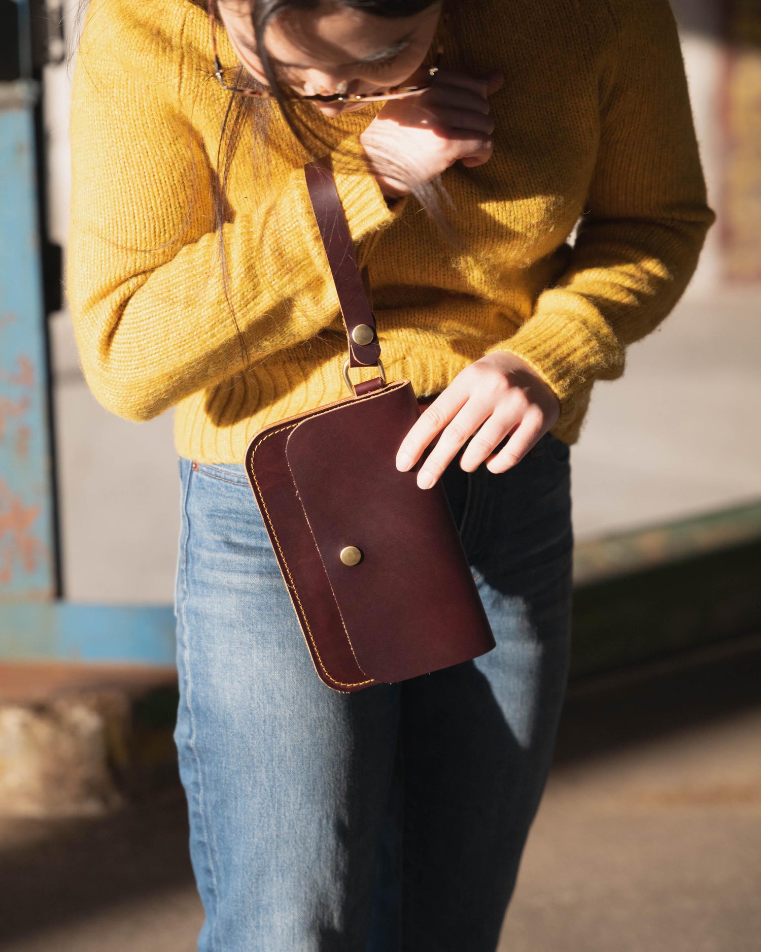 Tan Kodiak Wristlet Clutch