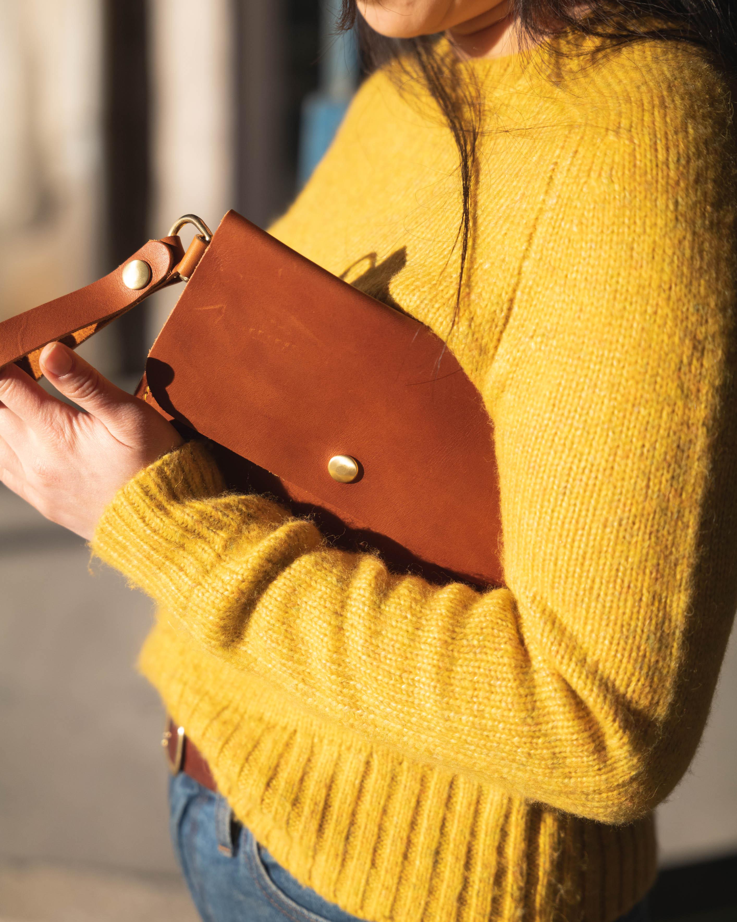 Tan Kodiak Wristlet Clutch