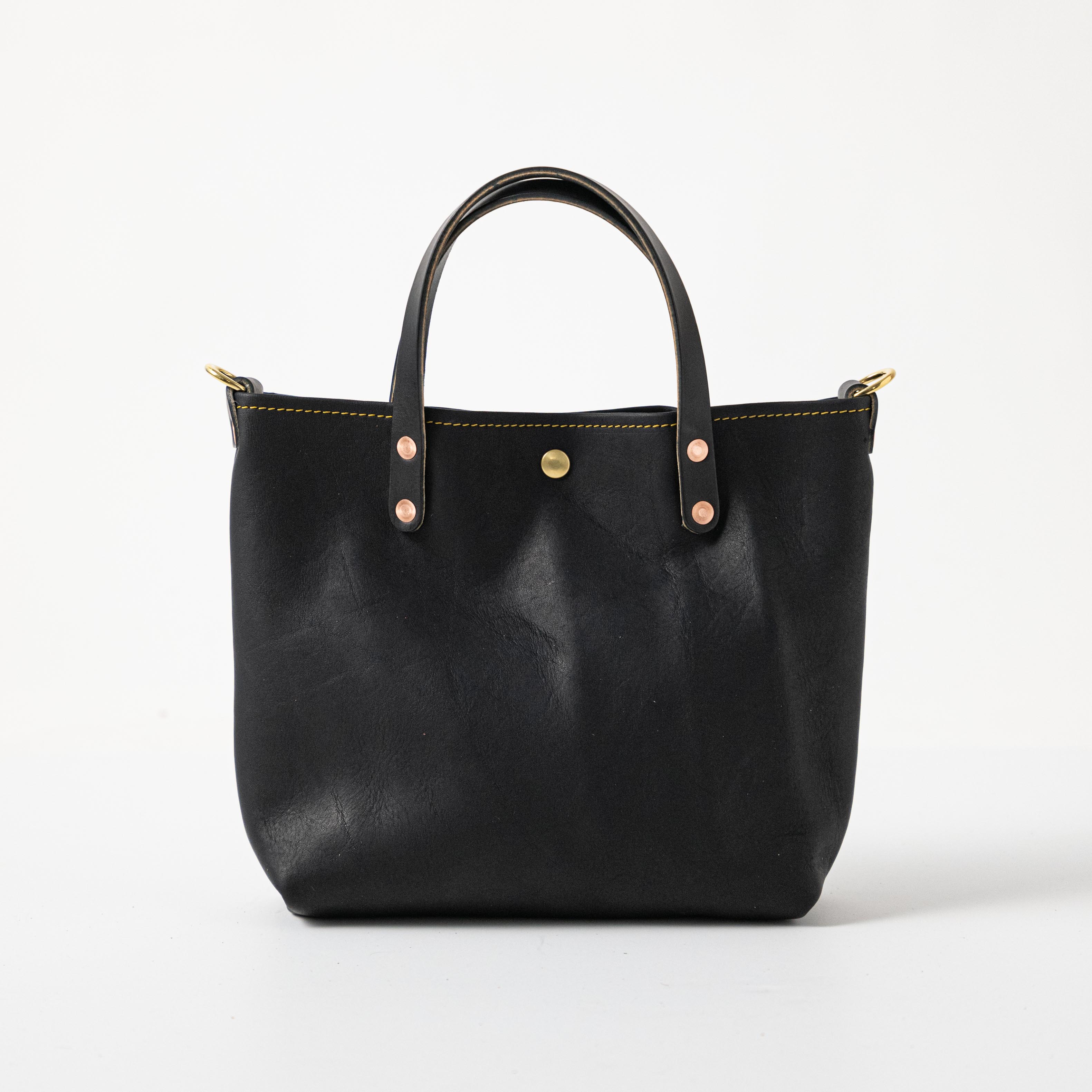 Mini Travel Tote | Mini Leather Tote Bag with Exterior Pocket KMM