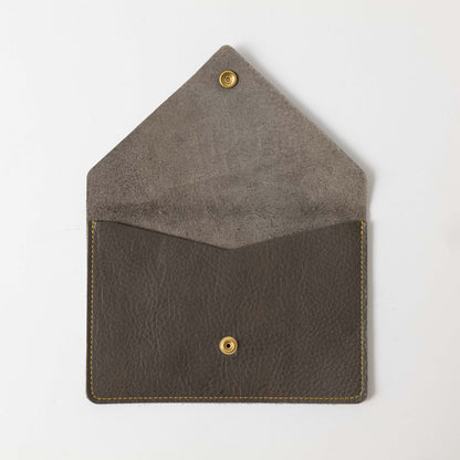 Grey Cypress Leather Clutch