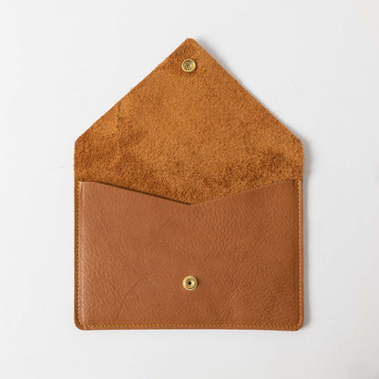 Cognac Cypress Leather Clutch
