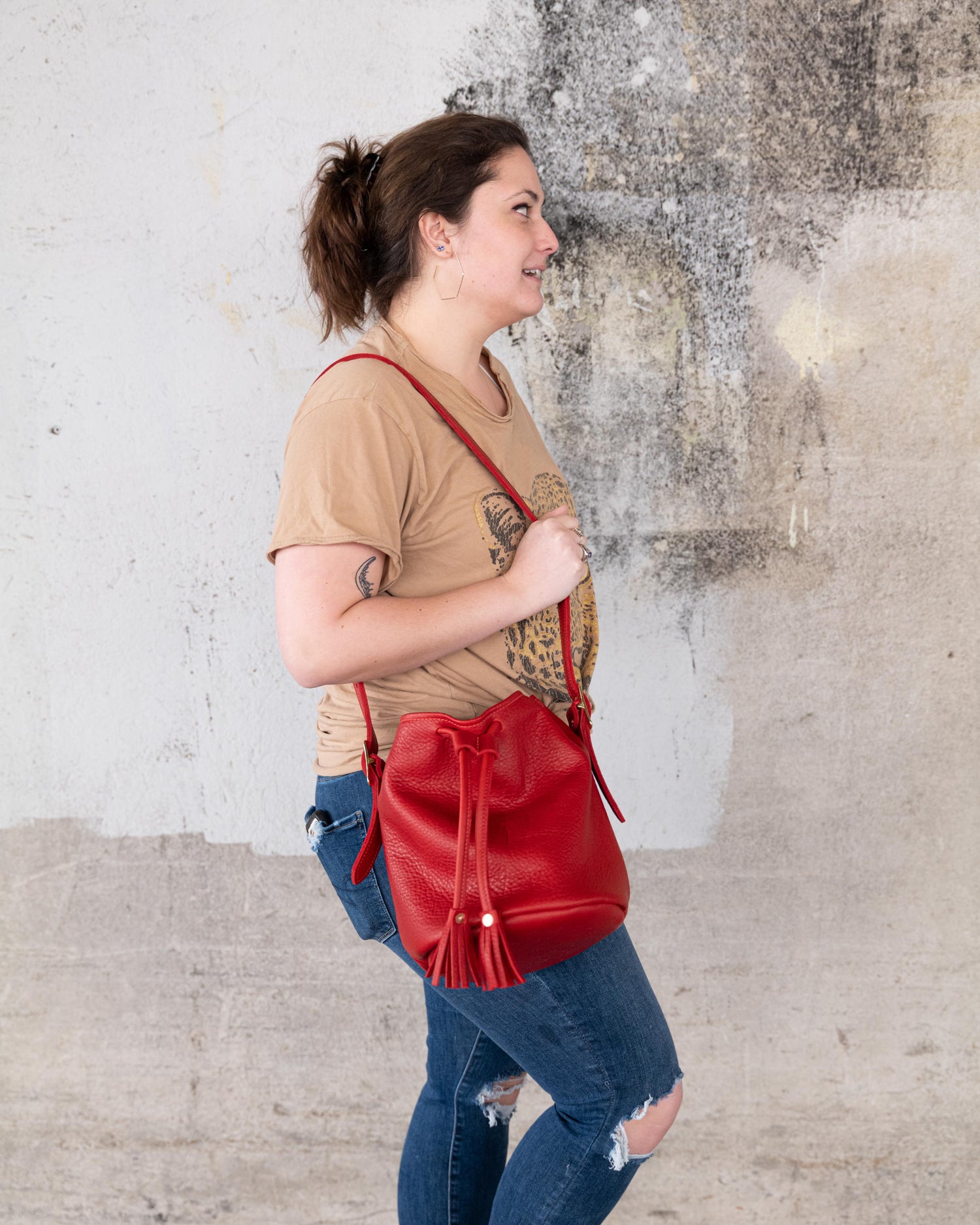 Red Cypress Bucket Bag