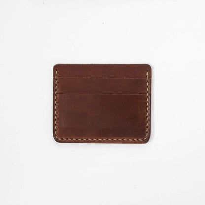 Medium Brown Slim Card Wallet- slim wallet - mens leather wallet - KMM &amp; Co.