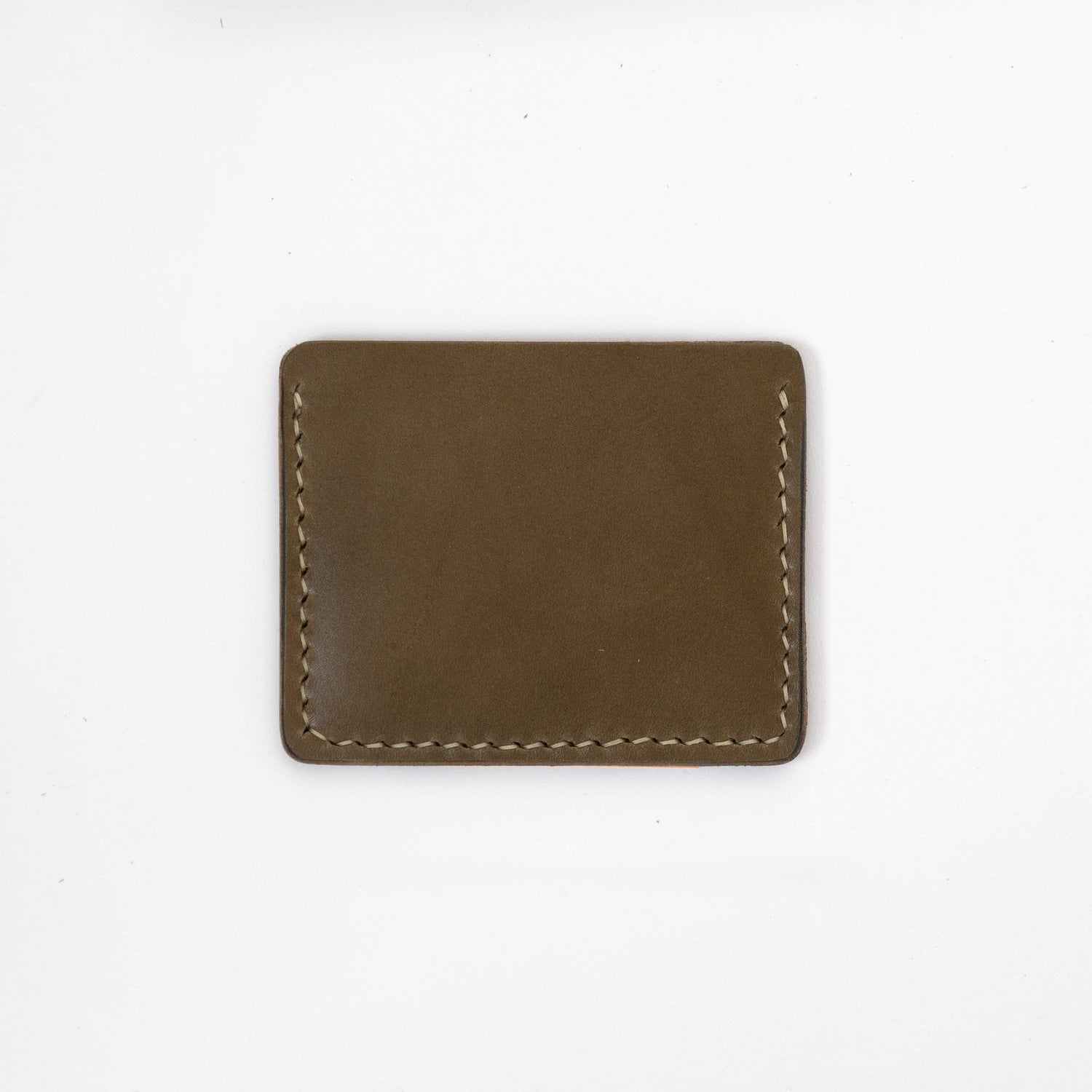 Olive Green Slim Card Wallet- slim wallet - mens leather wallet - KMM &amp; Co.