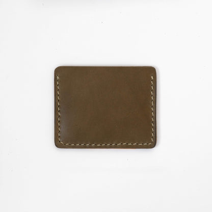 Olive Green Slim Card Wallet- slim wallet - mens leather wallet - KMM &amp; Co.