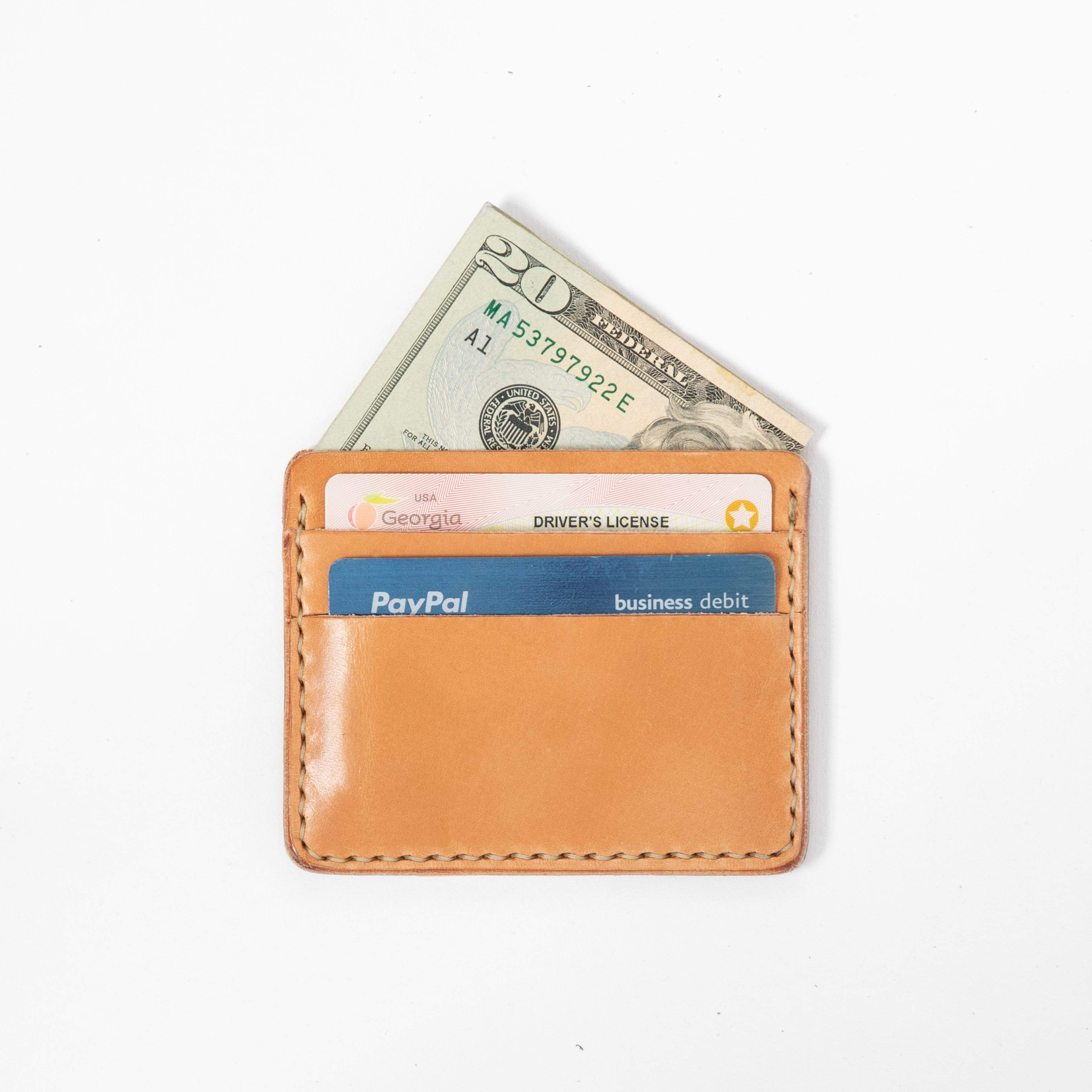 Russet Slim Card Wallet- slim wallet - mens leather wallet - KMM &amp; Co.